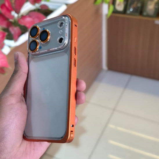 Transparent Metal Bumper Case For iPhone 17 Series