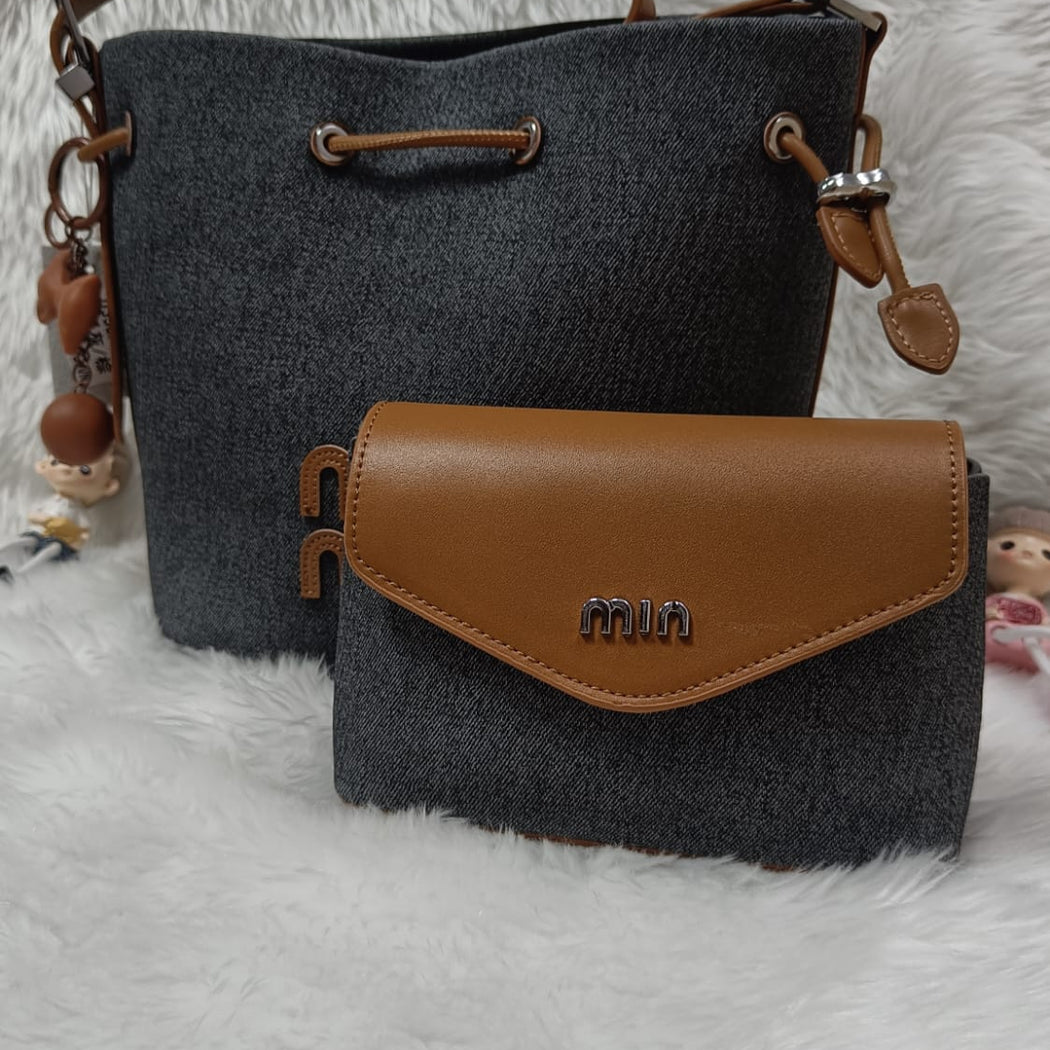 Luxury Canvas Bucket Handbag For Female
