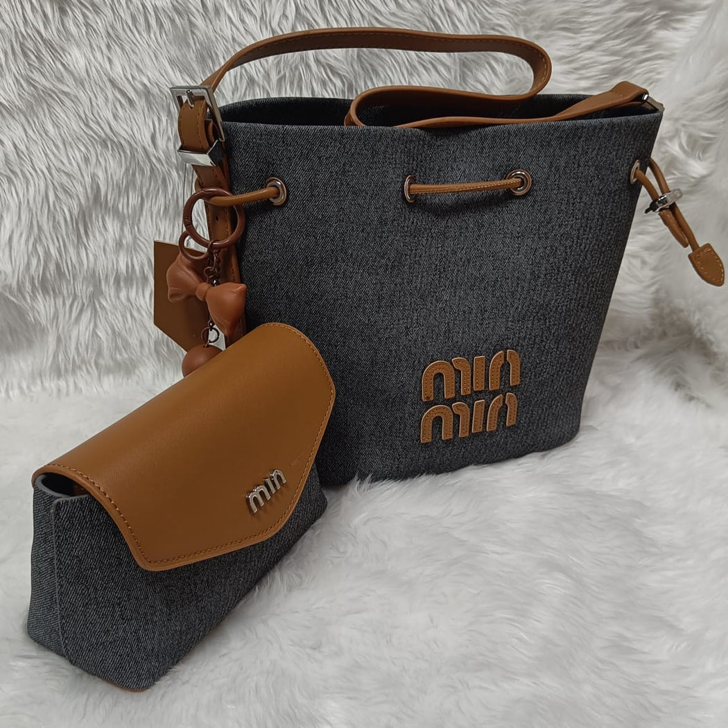 Luxury Canvas Bucket Handbag For Female