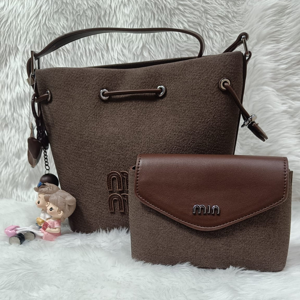 Luxury Canvas Bucket Handbag For Female