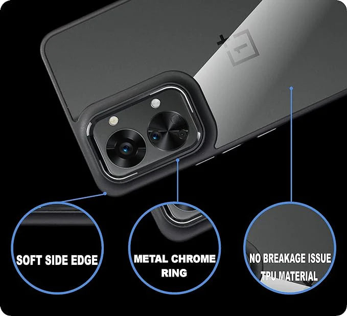 Luxury Plating Metal Camera Ring Transparent Case Oneplus Nord CE 2 Lite