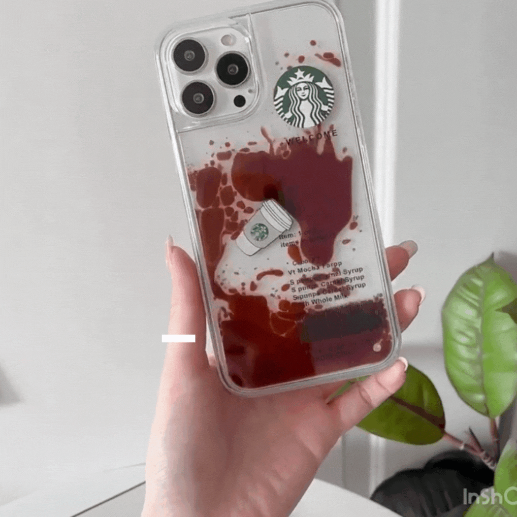 High Tensile Silicon Clear Starbucks Floating Coffee Cup Case For iPhone 12