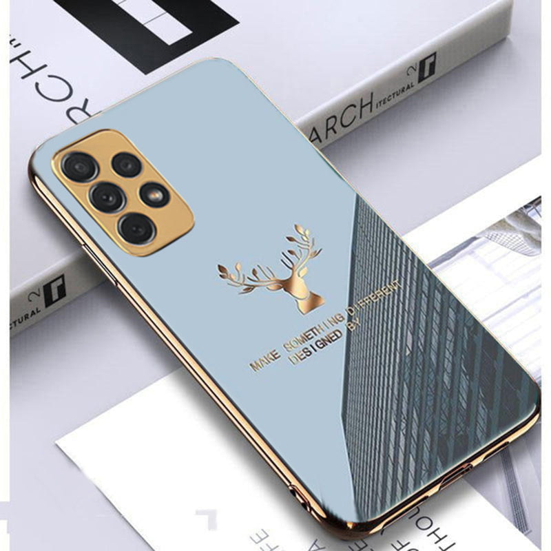 Luxury Electroplated Glass Case With Golden Edges For Samsung Galaxy A72 - Premium Cases