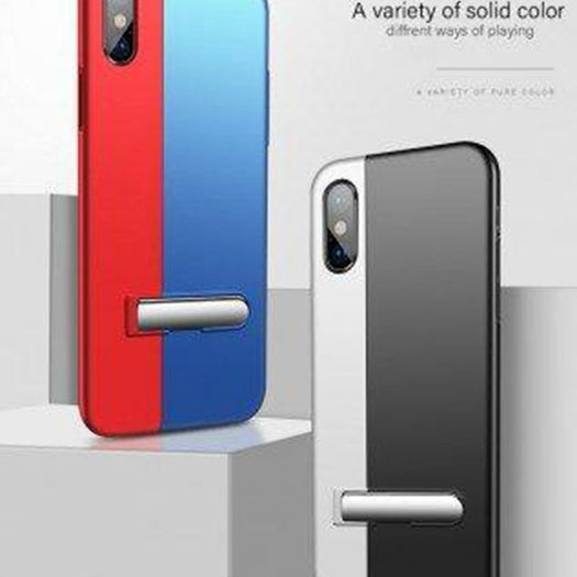 Auto-Fit Magnetic Contrast Colour Kickstand Case For iPhone X/XS - Planetcart