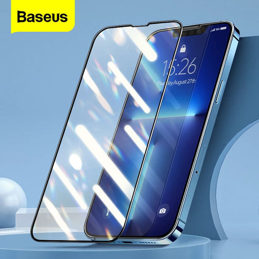 Baseus Edge to Edge Full Screen Temper Glass Screen Protector for Apple iPhone 13 Series - Premium Cases