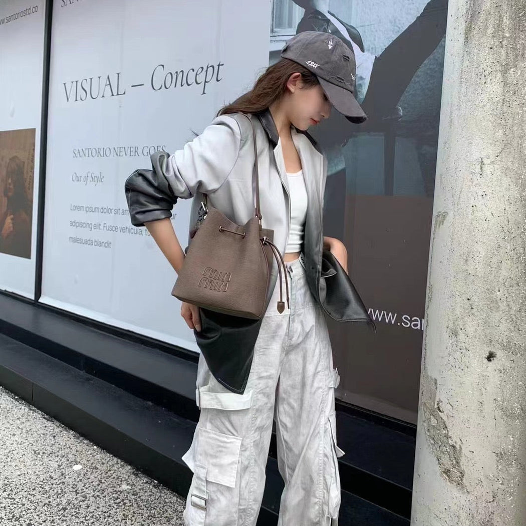 Luxury Canvas Bucket Handbag For Female