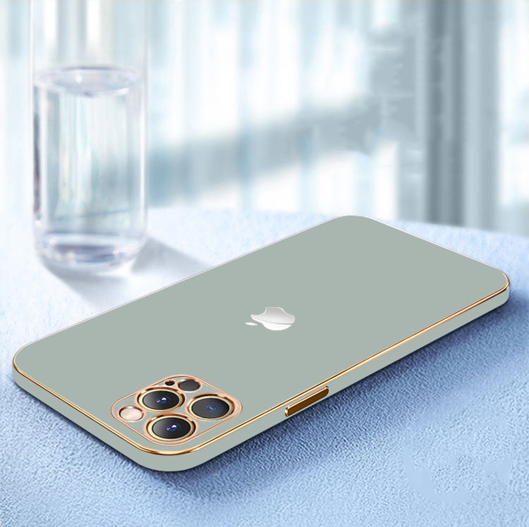 The Luxurious Glass Back Case With Golden Edges For iPhone 12 Pro Max