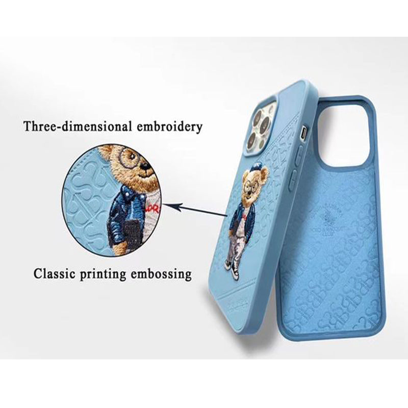 Santa Barbara Crete Series Genuine Blue Leather Case For iPhone 13 Pro