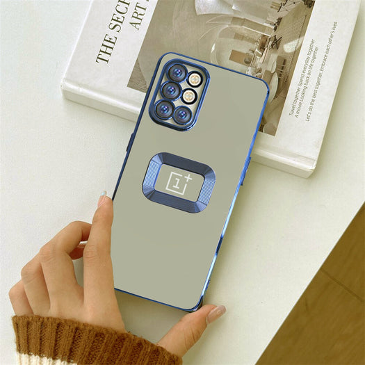 Premium Electroplated Luxury Square Silicon Clear Logo Cut Camera Protection Back Case Cover For Oneplus 9R