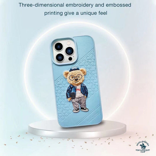 Santa Barbara Crete Series Genuine Blue Leather Case For iPhone 13 Pro