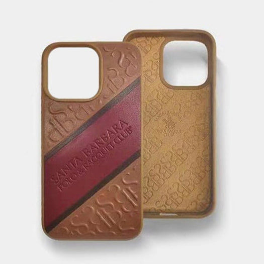 Santa Barbara Franco Series Genuine Leather Embossing Case For iPhone 13 Pro Max