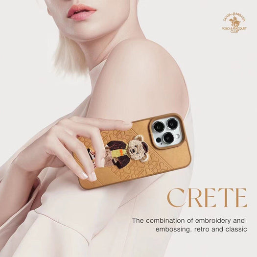 Santa Barbara Crete Series Polo Bear Genuine Leather Case For iPhone 13