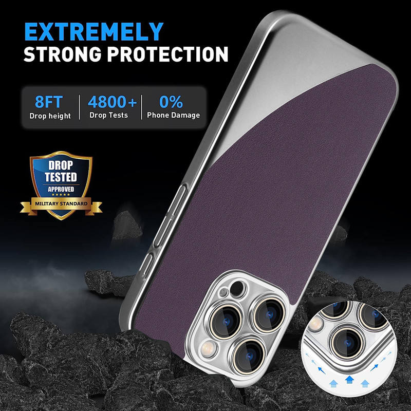 Ultra Thin Business Leather With Camera Protective Lens Case For iPhone