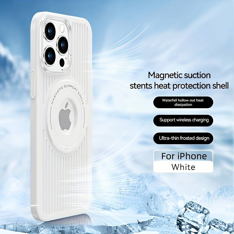 Frosted Magnetic Integrated Heat Dissipation Case For iPhone 15 Pro Max