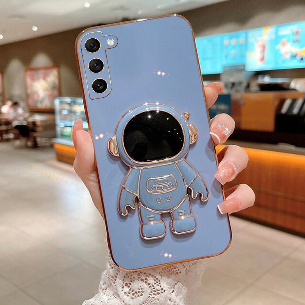 Astronaut Luxurious Gold Edge Back Case For Samsung Galaxy S21 Fe