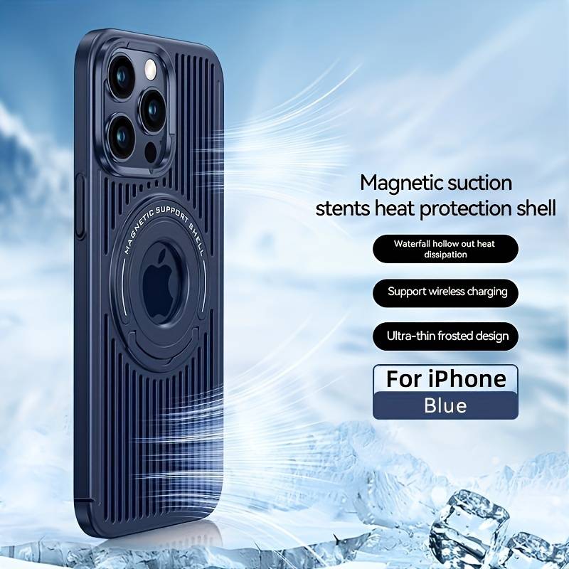 Frosted Magnetic Integrated Heat Dissipation Case For iPhone 15 Pro Max