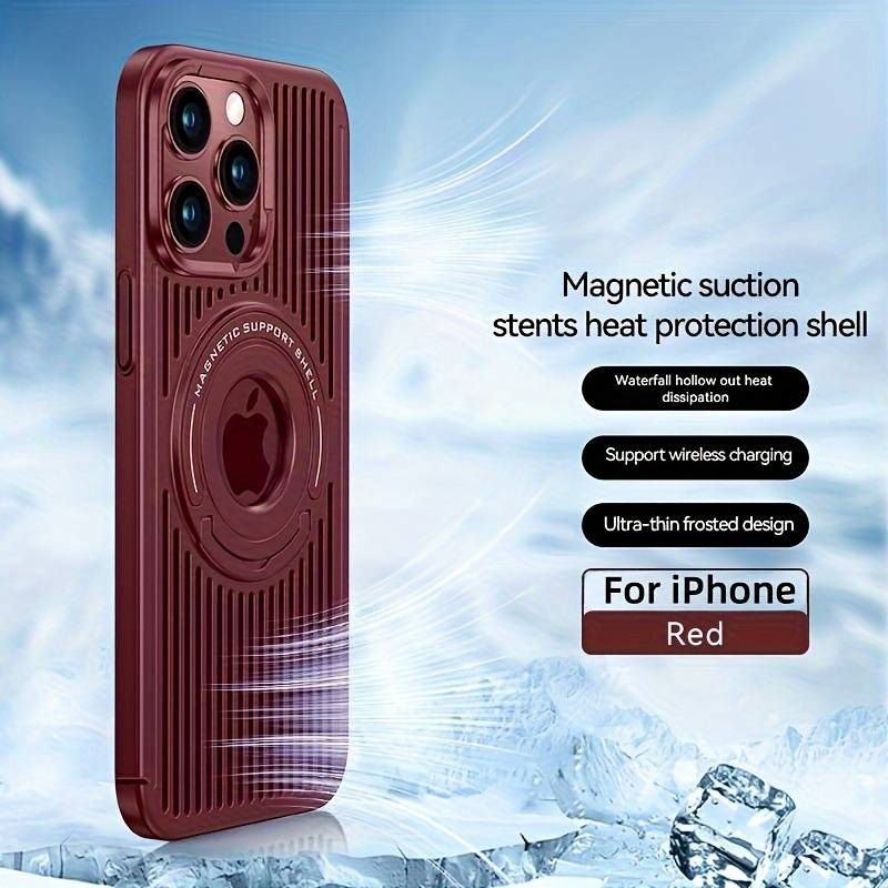 Frosted Magnetic Integrated Heat Dissipation Case For iPhone 15 Pro Max