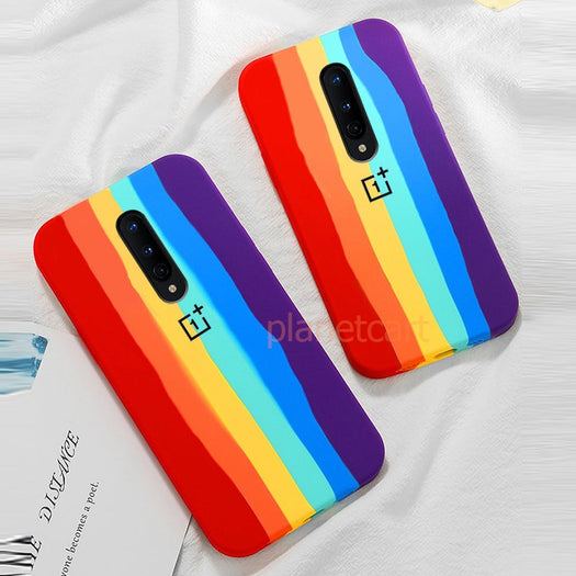 Rainbow Liquid Silicone Soft Case For Oneplus 8