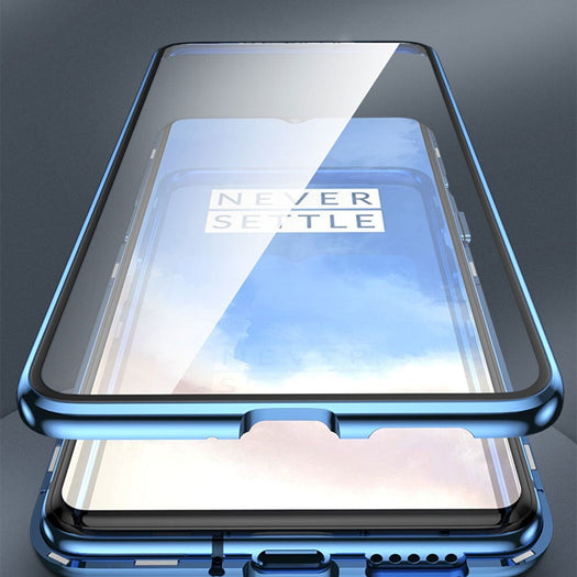 Electronic Auto Fit Double Glass Magnetic Case For One Plus 7T