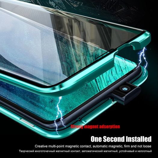 Electronic Auto Fit Double Glass Magnetic Case For One Plus 7T