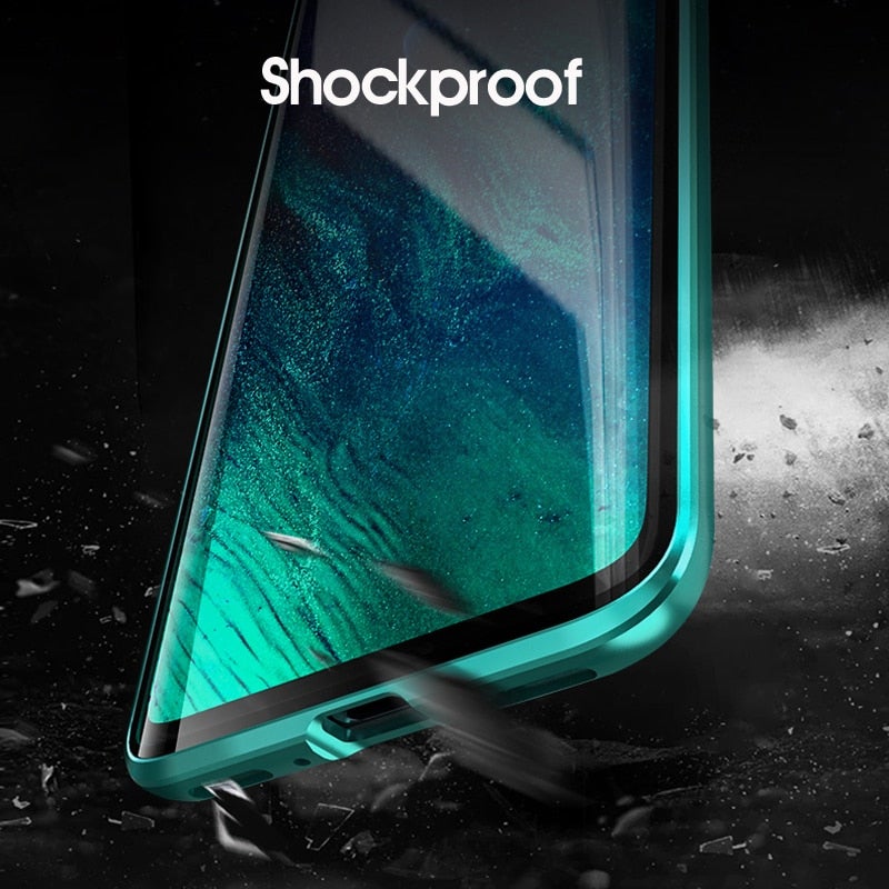 Electronic Auto Fit Double Glass Magnetic Case For One Plus 7