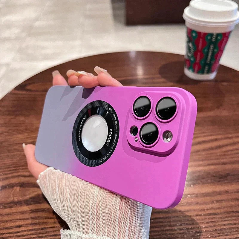Luxury Gradient Design Camera Lens Protector Case With Magsafe for iPhone 15 Pro Max