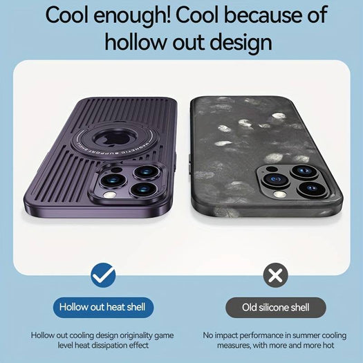 Frosted Magnetic Integrated Heat Dissipation Case For iPhone 15 Pro Max
