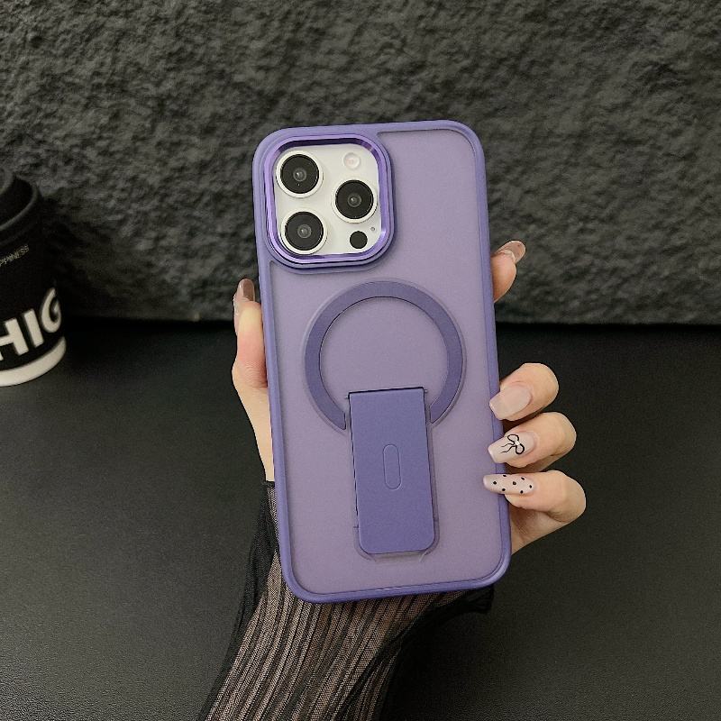 Luxury Kickstand Transparent Frosted Magnetic Case For iPhone