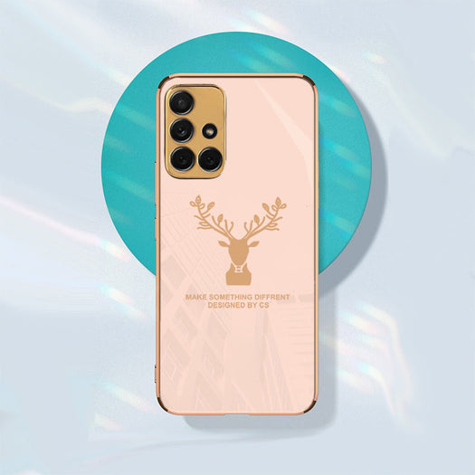 Luxury Golden Edges Deer Glass Back Case For Samsung Galaxy M51