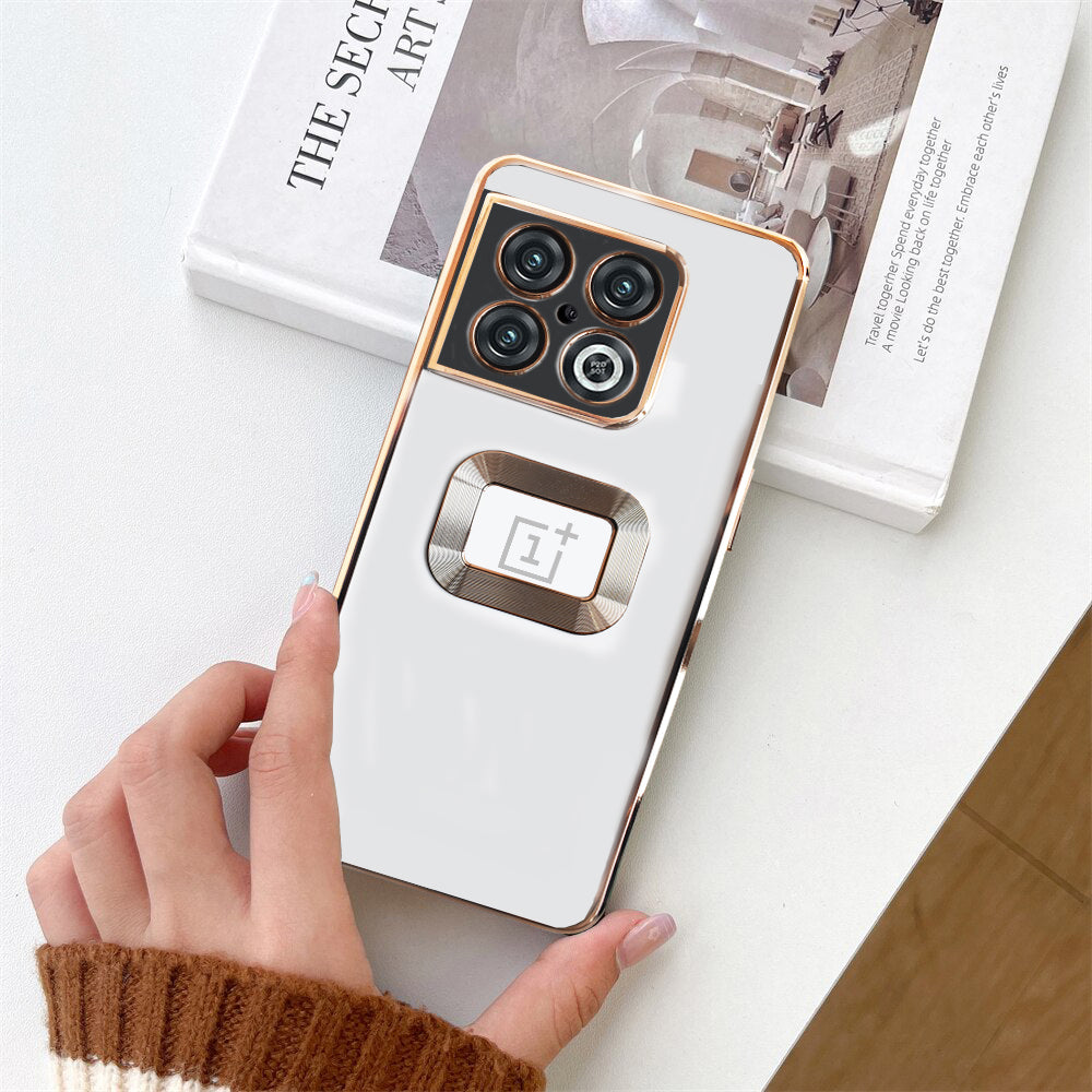 Premium Electroplated Luxury Square Silicon Clear Logo Cut Camera Protection Back Case Cover For Oneplus 10 Pro