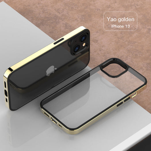 Luxury Transparent Electroplated Square Clear Back Bumper Case For iPhone 13 Pro Max