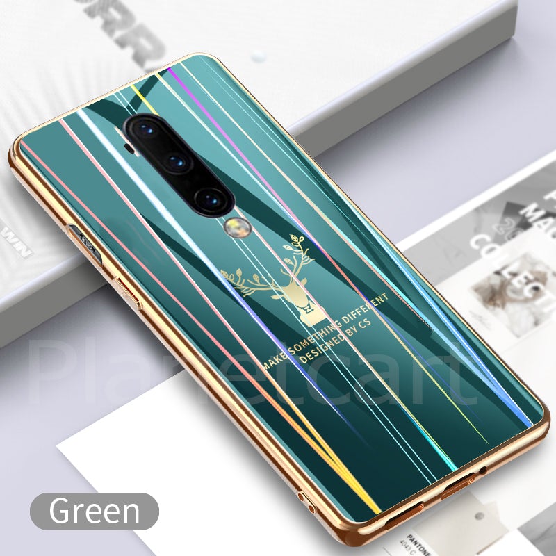 Gradient Deer Glass Back Case For Oneplus 7T/7T Pro - planetcartonline