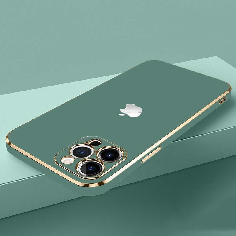 New Luxurious Glass Back Case With Golden Edges For iPhone 11 Pro Max - planetcartonline