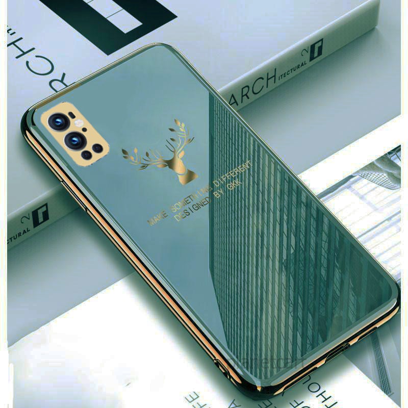 Luxury Electroplated Glass Case With Golden Edges For OnePlus 9 Pro