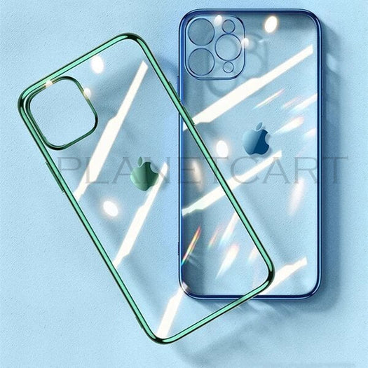 Premium Glossy Look Square Silicon Clear Case For iPhone 12 Series