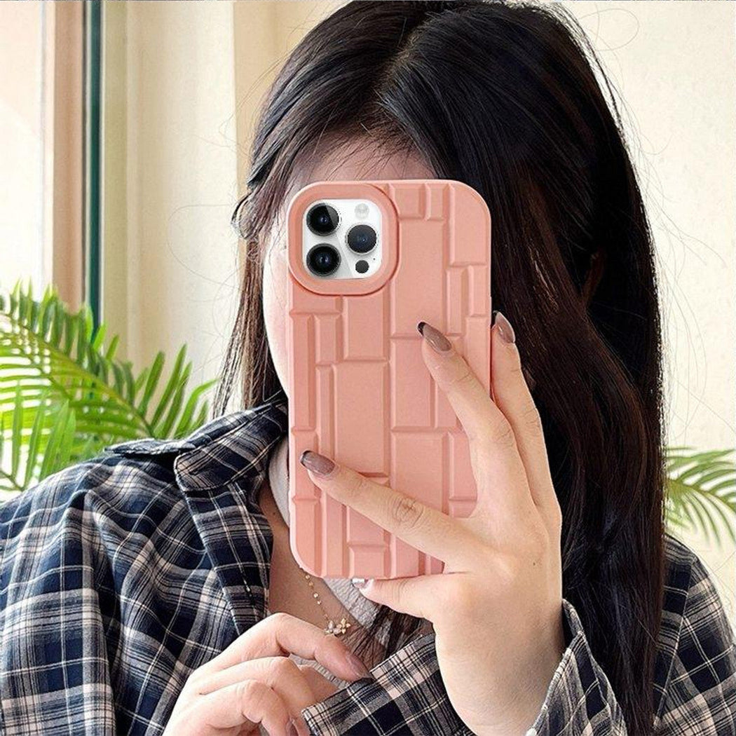 3D Silicone High Elastic line stripe design Case For iPhone 14 Pro