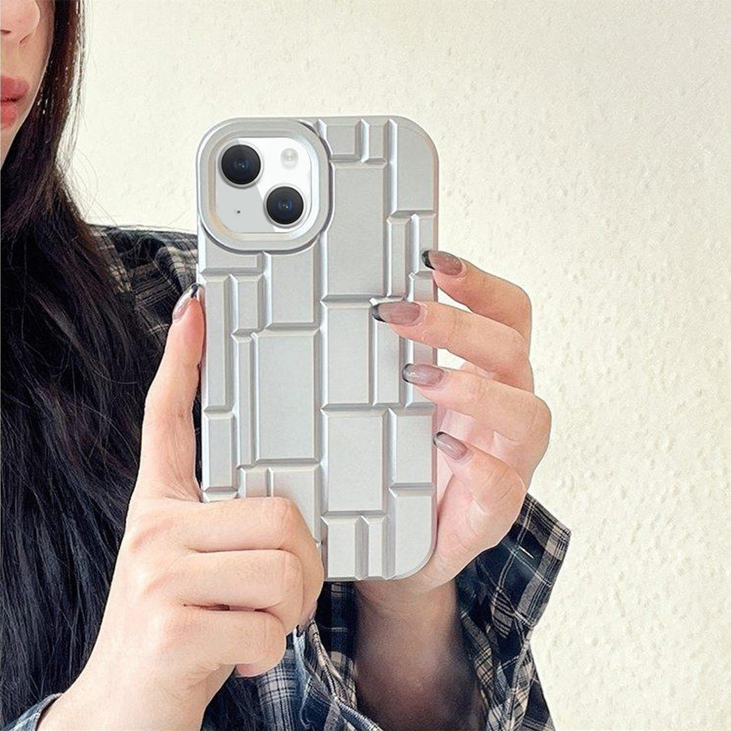 3D Silicone High Elastic line stripe design Case For iPhone 14 Plus