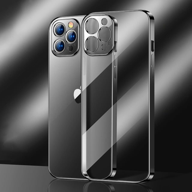 New Square Silicon Clear Case With Camera Protection For iPhone 13 Series - planetcartonline