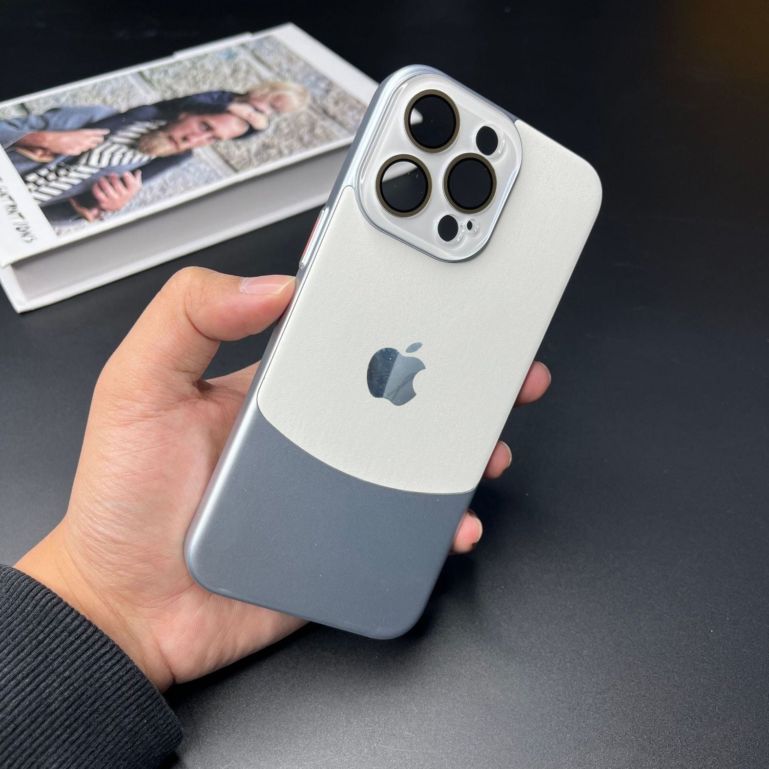 Premium Leather and Polycarbonate Camera Lens Protection For iPhone