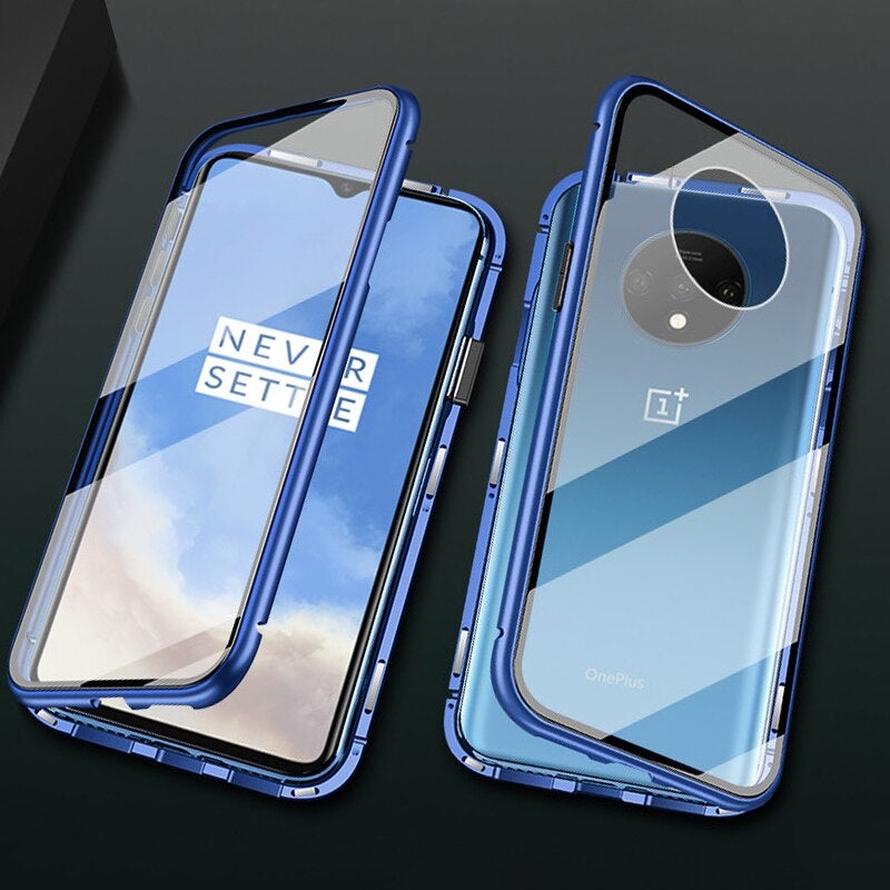 Electronic Auto Fit Double Glass Magnetic Case For One Plus 7T