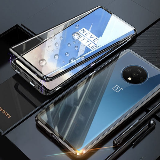 Electronic Auto Fit Double Glass Magnetic Case For One Plus 7T