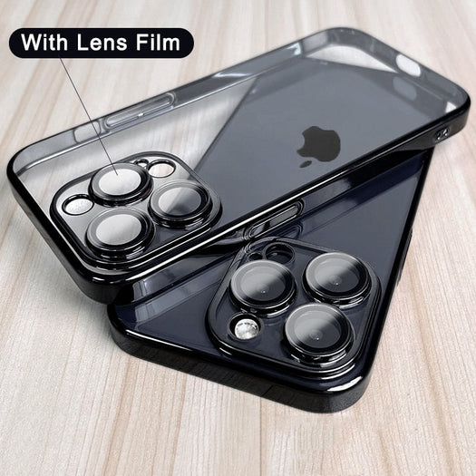 Premium Square Silicon Clear Case With Camera Protection For iPhone 14 Pro Max