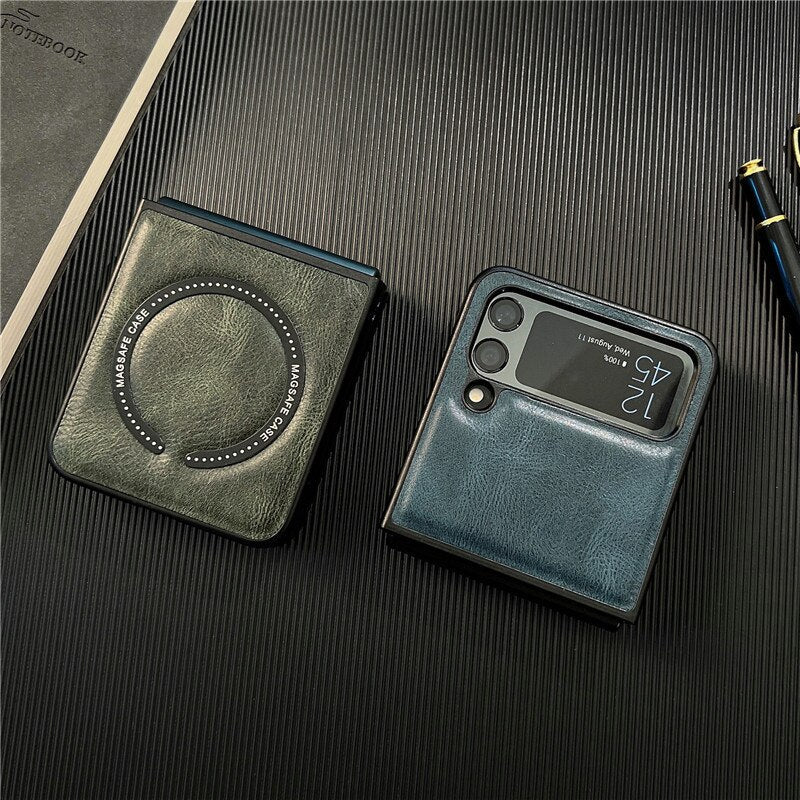Premium Leather Magsafe Phone Case for Samsung Galaxy Z Flip 3
