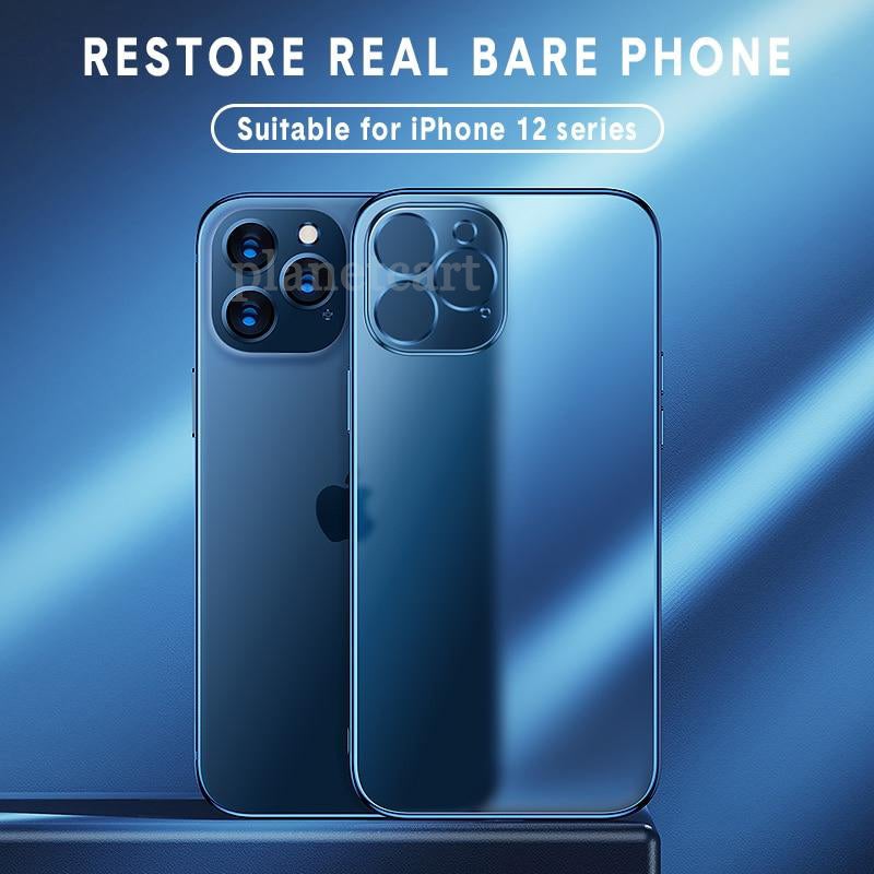 Luxury Square Frame Matte Plating Clear Phone Case For iPhone 12