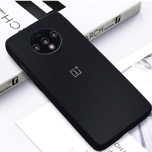 Premium Glossy Gold Edge Glass Back Case For Oneplus 7T - Premium Cases