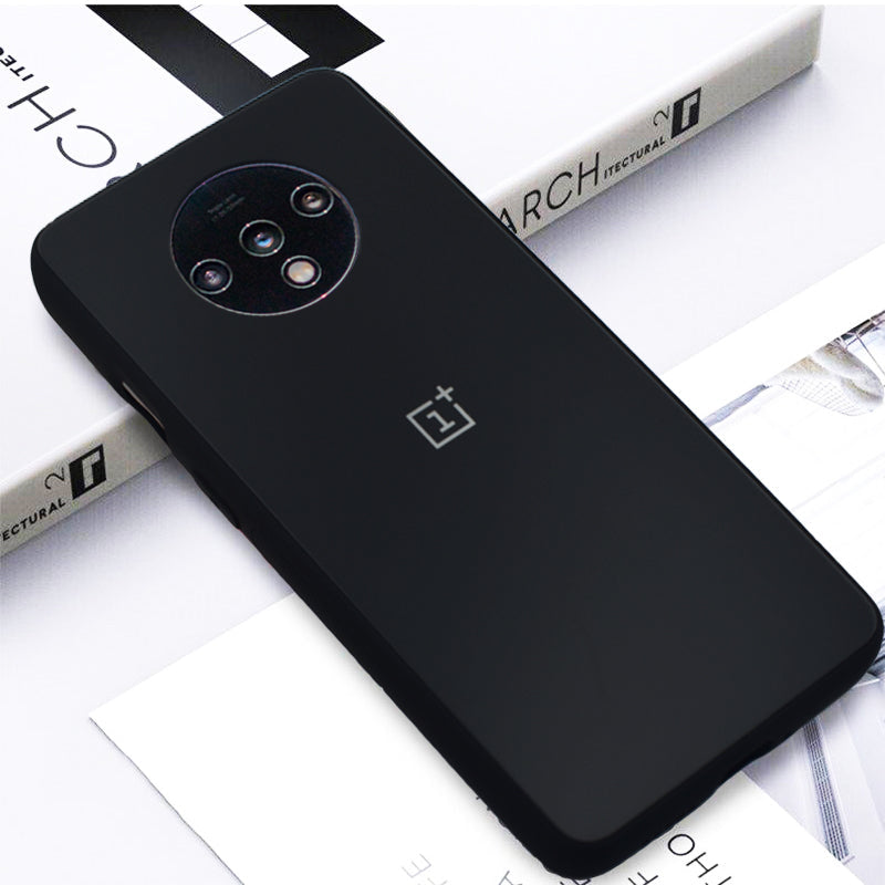 Premium Glossy Gold Edge Glass Back Case For Oneplus 7T - Premium Cases