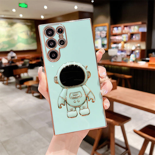 Astronaut Luxurious Gold Edge Back Case For Samsung Galaxy S22 Ultra