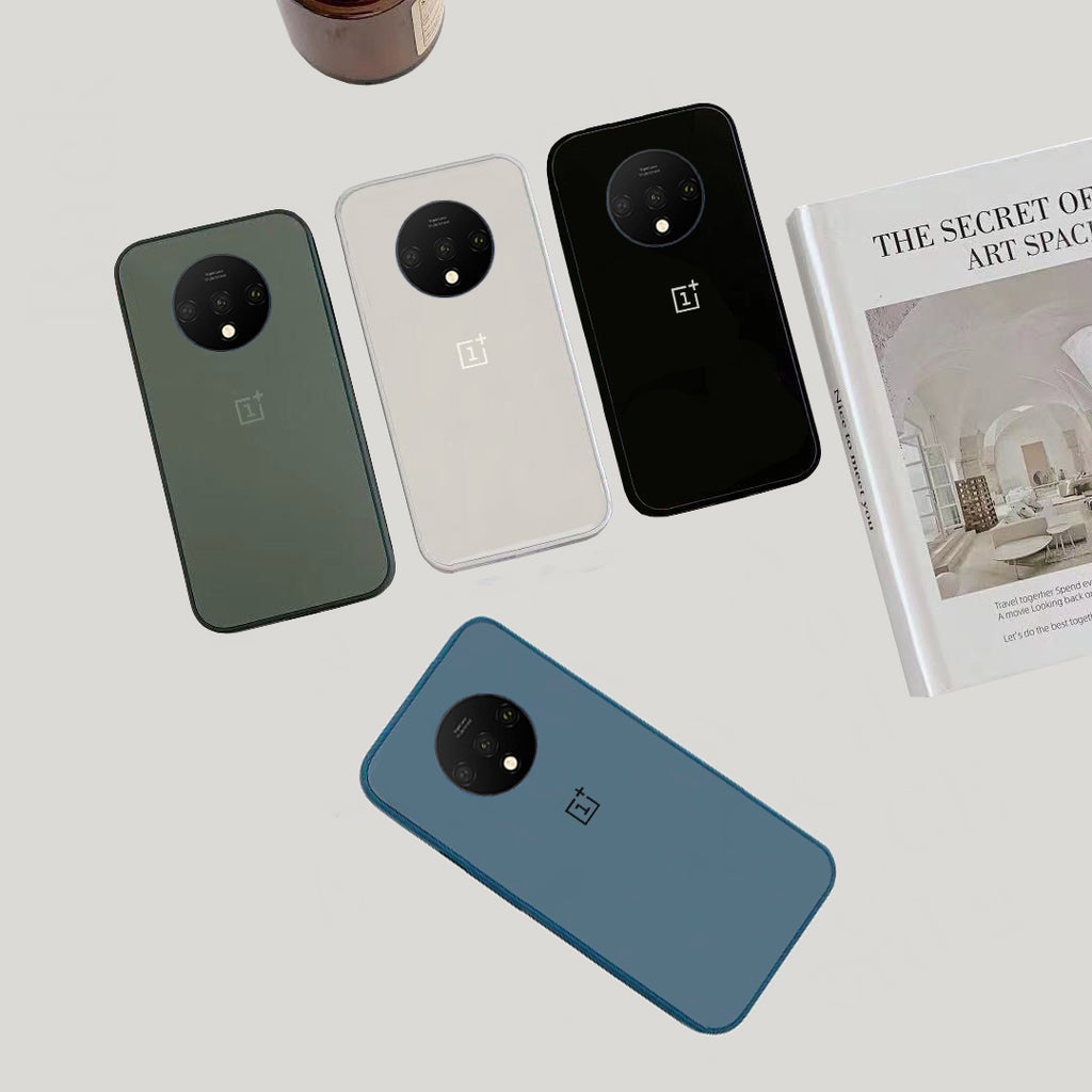 Special Edition Matte Finish Silicone Glass Back Case For Oneplus 7T - Premium Cases