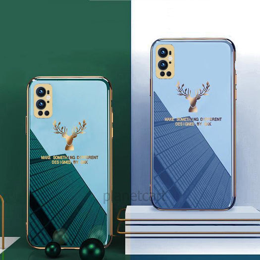 Luxury Electroplated Glass Case With Golden Edges For OnePlus 8/9