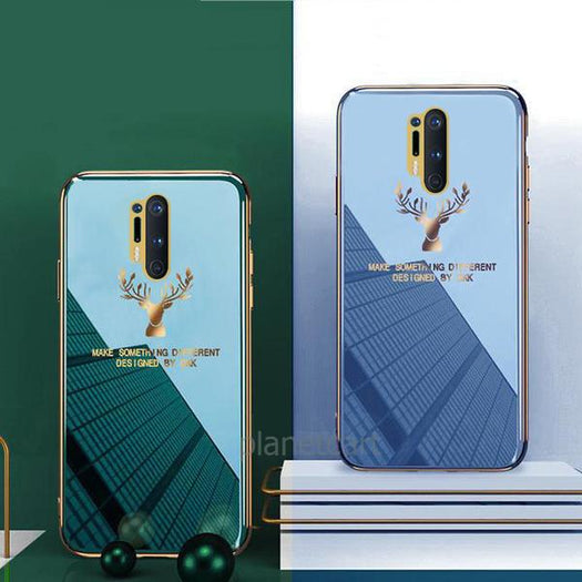 Deer Luxurious Gold Edge Glass Back Case For Oneplus Series - planetcartonline